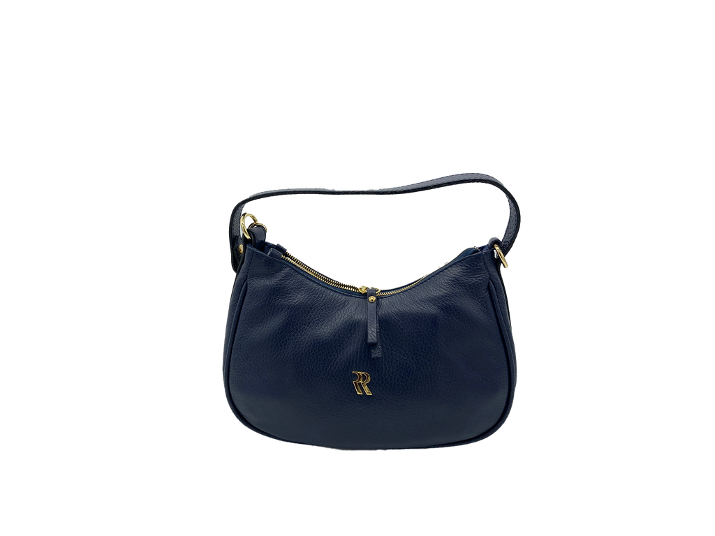BRUNO ROSSI -Petit sac porté main - Bleu foncé