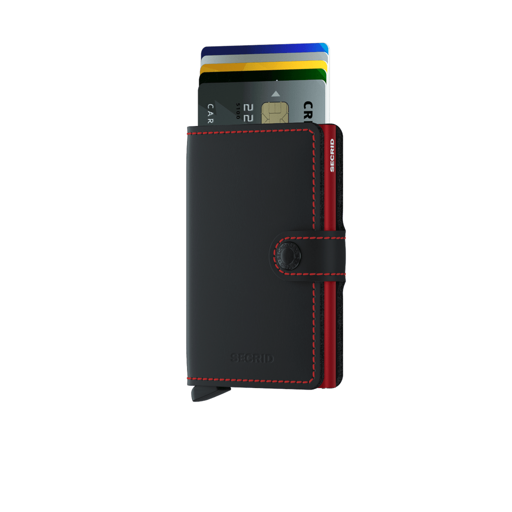 SECRID - Porte cartes Miniwallet Matte - Noir & Rouge BAGADIE PARIS