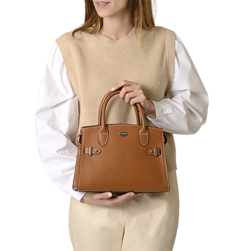 Sac porté main en cuir chatain gamme "Sunshine Buni"