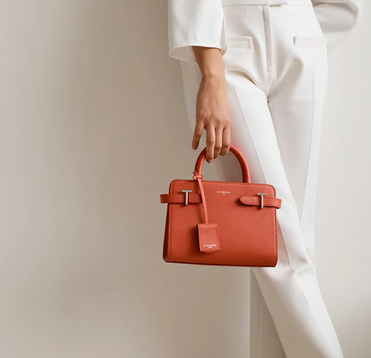 LE TANNEUR Sac a main S Emilie Rose Framboise BAGADIE PARIS