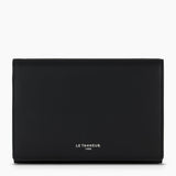 LE TANNEUR Portefeuille femme modèle Emilie en cuir grainé couleur noir