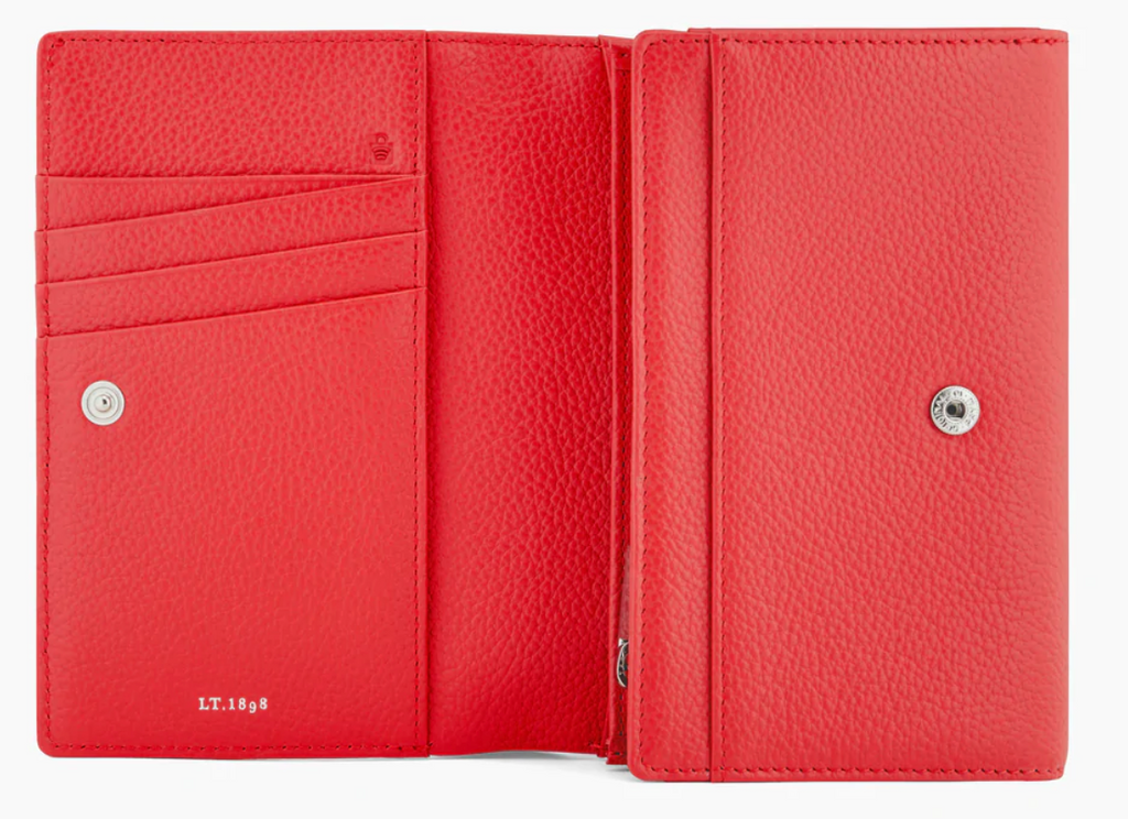 Portefeuille en cuir grainé Le Tanneur gamme Emilie couleur rose framboise