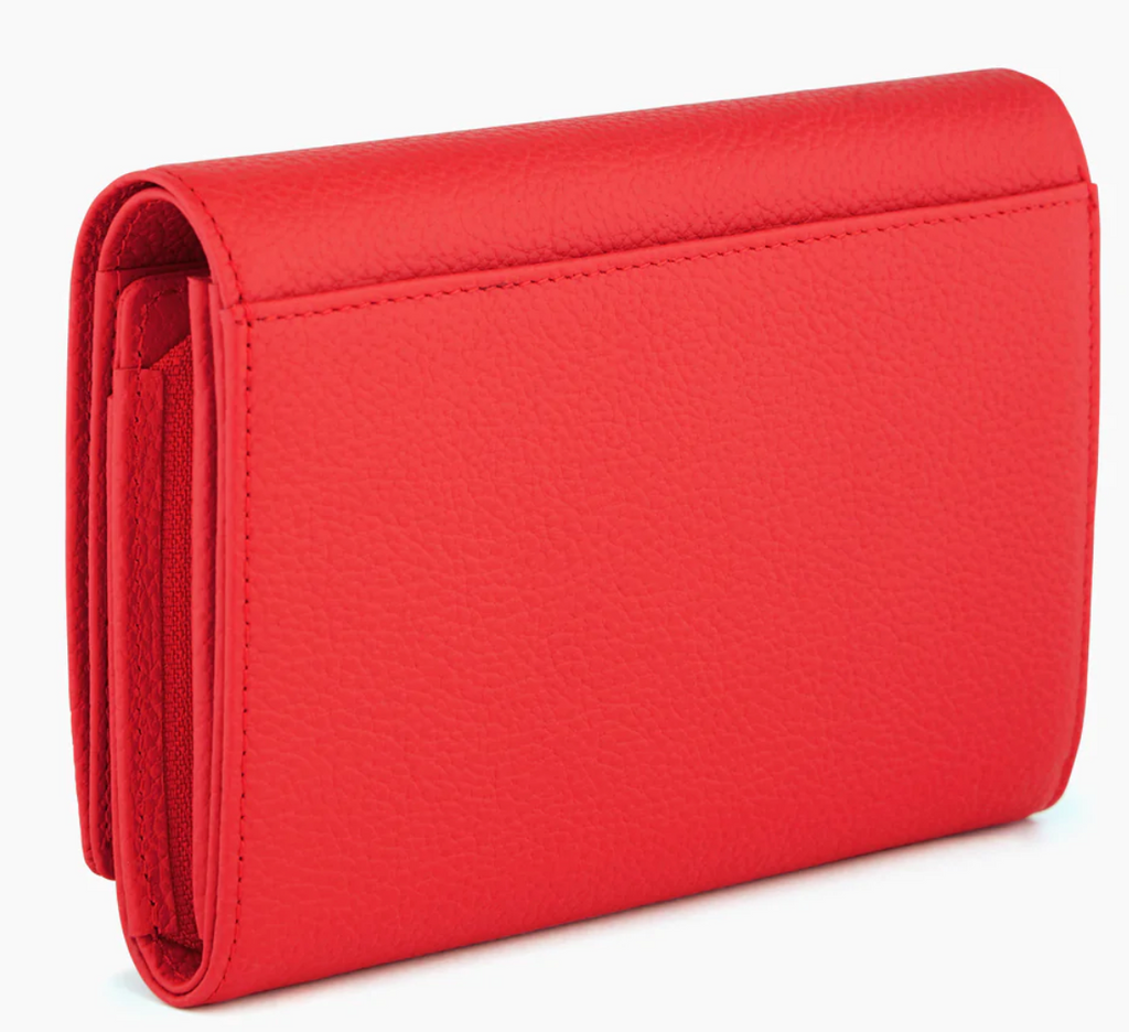 Portefeuille en cuir grainé Le Tanneur gamme Emilie couleur rose framboise