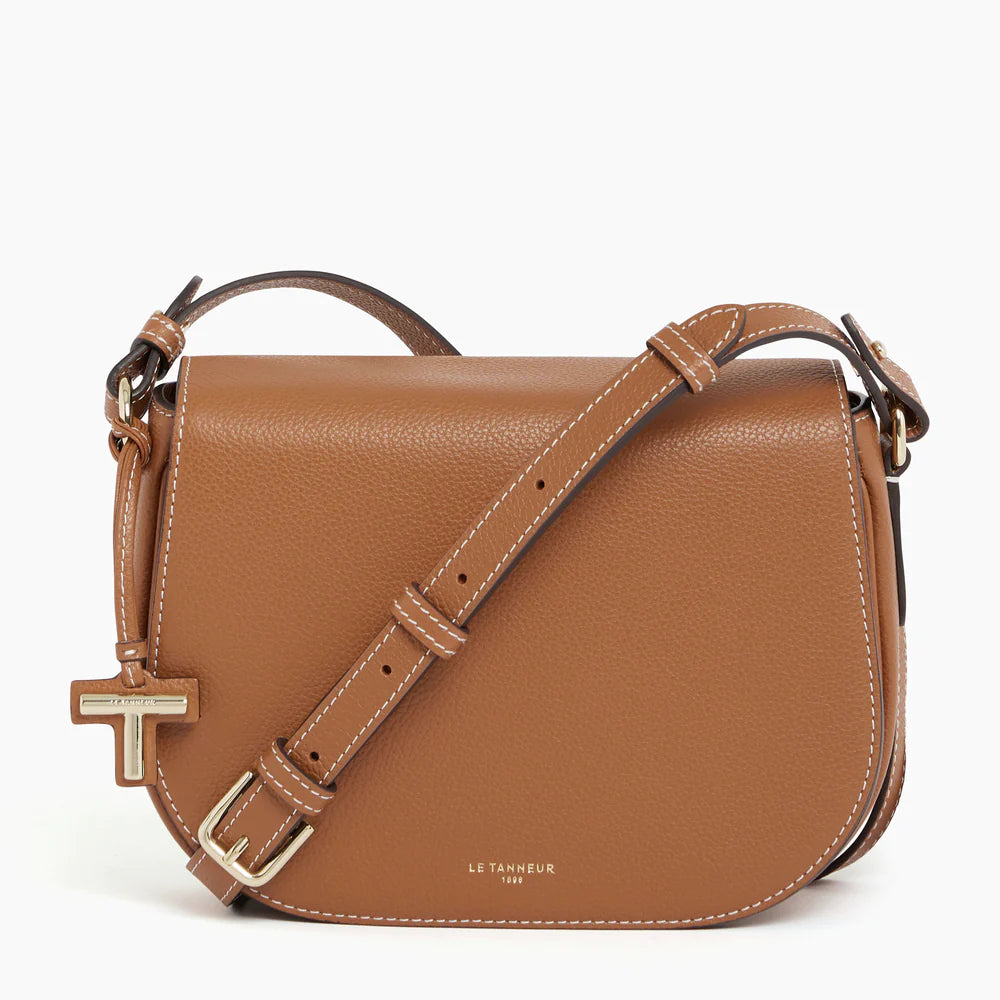 LE TANNEUR - Sac bandoulière moyen en cuir grainé - Gisèle - Marron