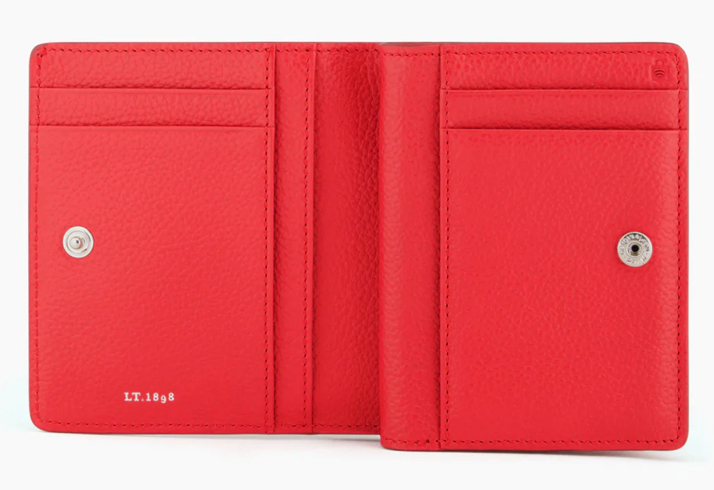 Petit portefeuille en cuir grainé Le Tanneur gamme Gisèle couleur rose framboise