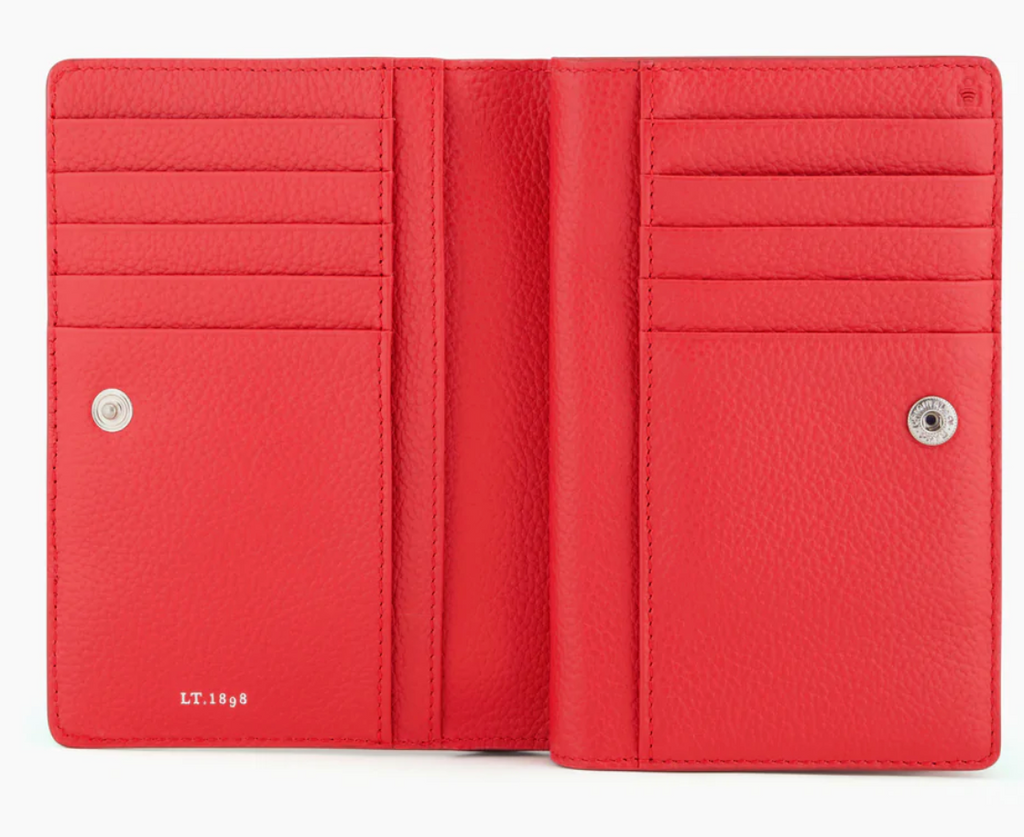 Portefeuille en cuir grainé Le Tanneur gamme Gisèle couleur rose framboise
