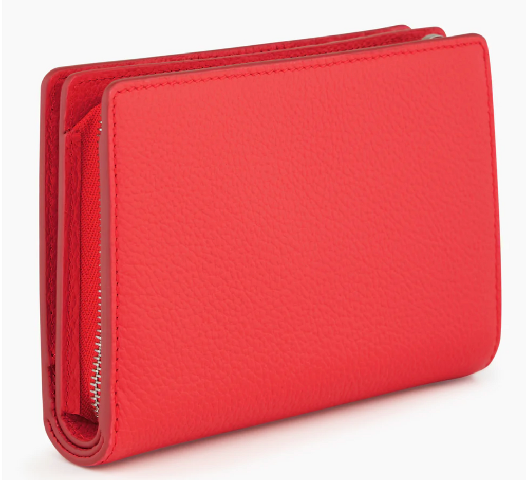 Portefeuille en cuir grainé Le Tanneur gamme Gisèle couleur rose framboise