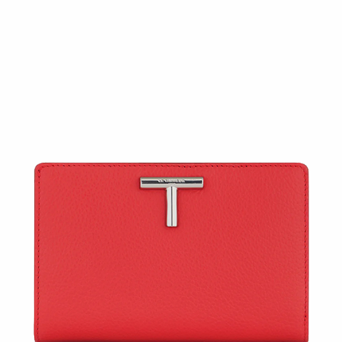 Portefeuille en cuir grainé Le Tanneur gamme Gisèle couleur rose framboise