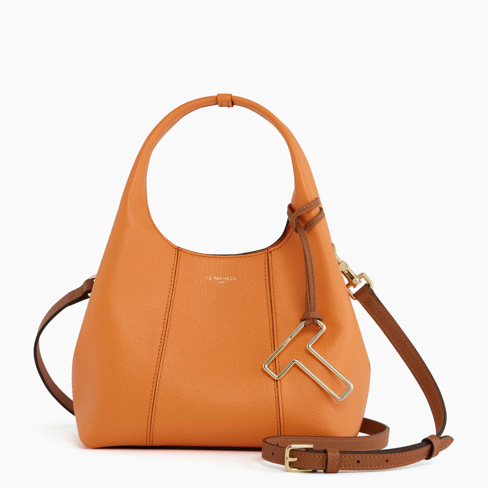 LE TANNEUR - Sac à main en cuir grainé - Juliette - Orange
