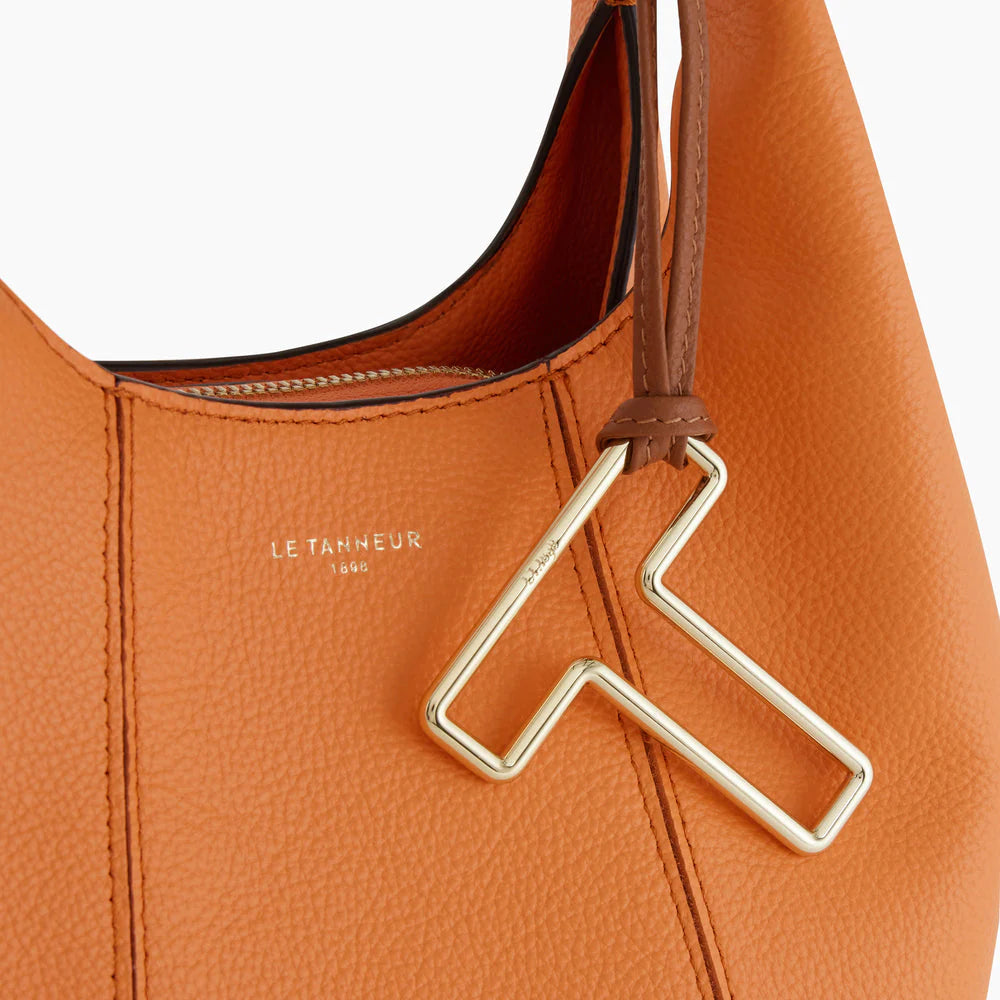 LE TANNEUR - Sac à main en cuir grainé - Juliette - Orange