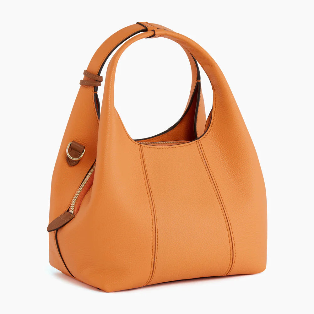 LE TANNEUR - Sac à main en cuir grainé - Juliette - Orange