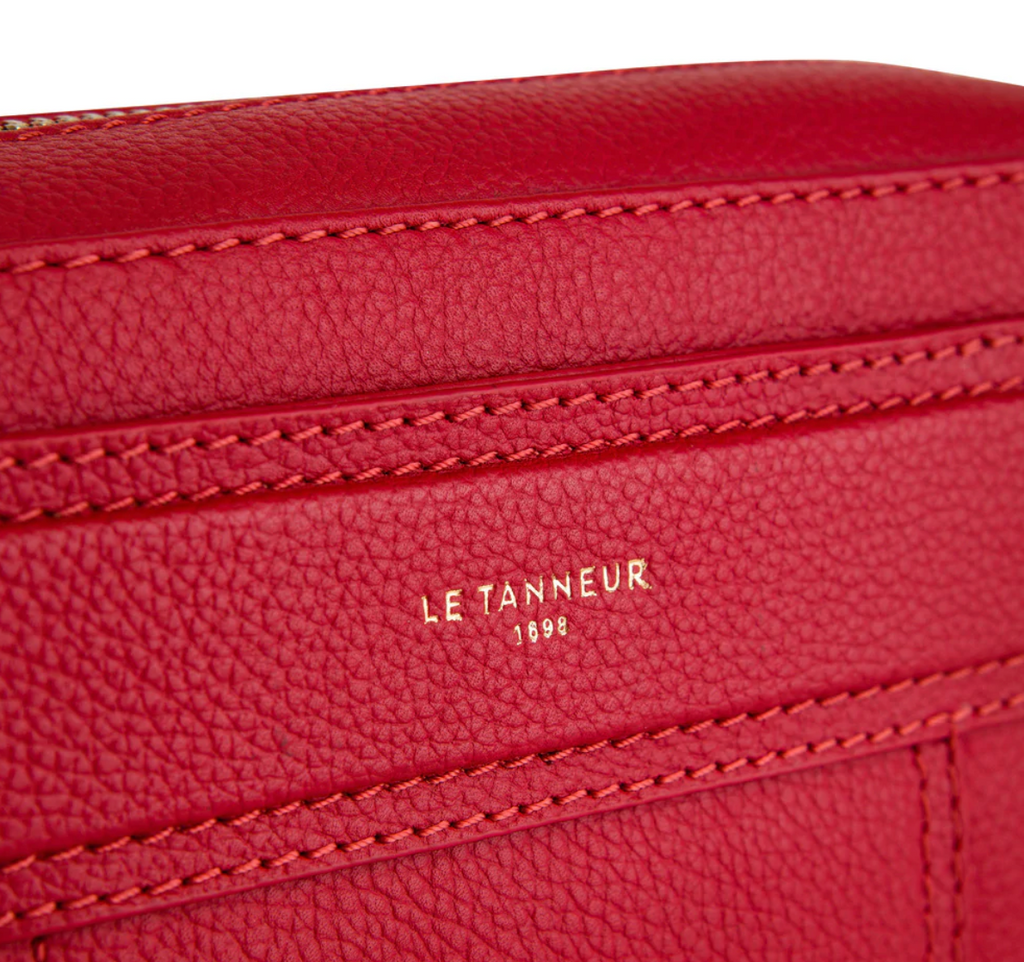 TJUD1110R05Sac bandoulière en cuir grainé Le Tanneur gamme Judith couleur rouge grenat
