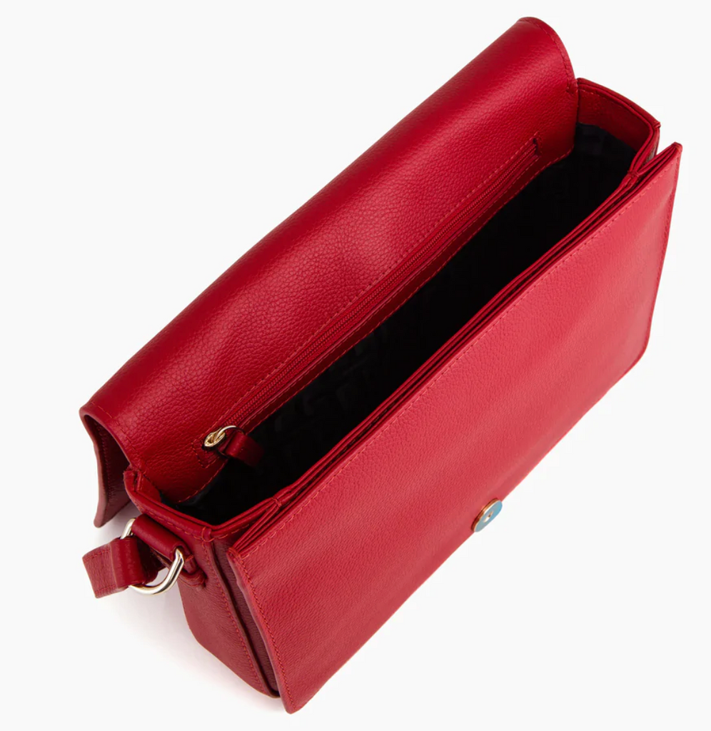 LE TANNEUR - Sac bandoulière à rabat M - Judith - Rouge grenat