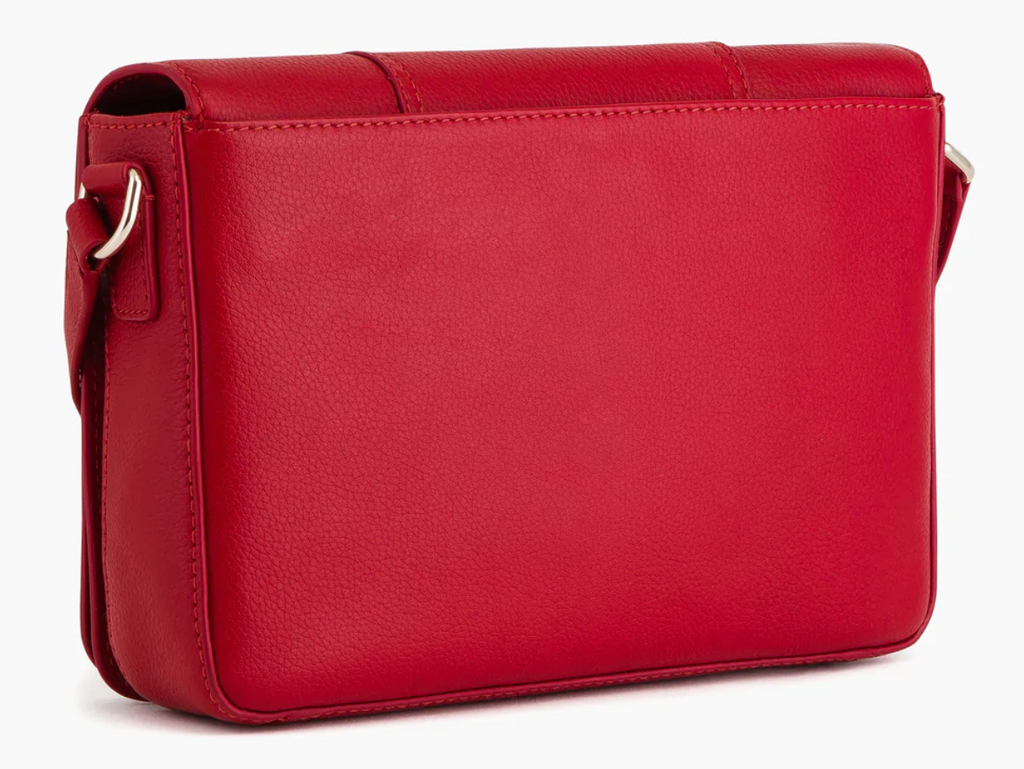 LE TANNEUR - Sac bandoulière à rabat M - Judith - Rouge grenat