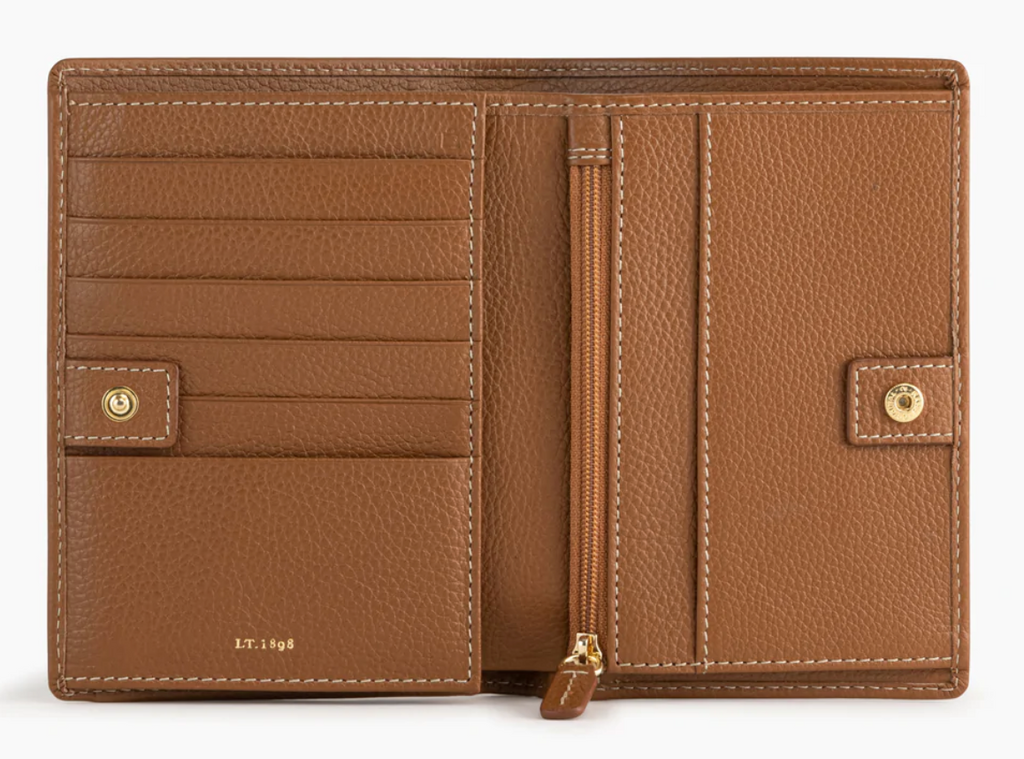 Portefeuille femme Le Tanneur en cuir grainé gamme Judith couleur marron tan