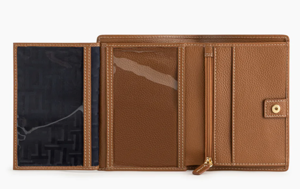 Portefeuille femme Le Tanneur en cuir grainé gamme Judith couleur marron tan
