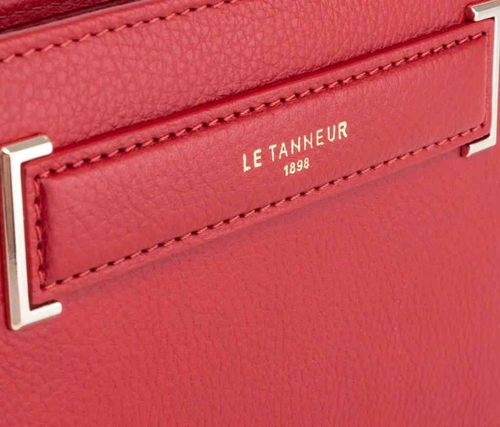 Portefeuille femme Le Tanneur en cuir grainé gamme Judith couleur rouge grenat