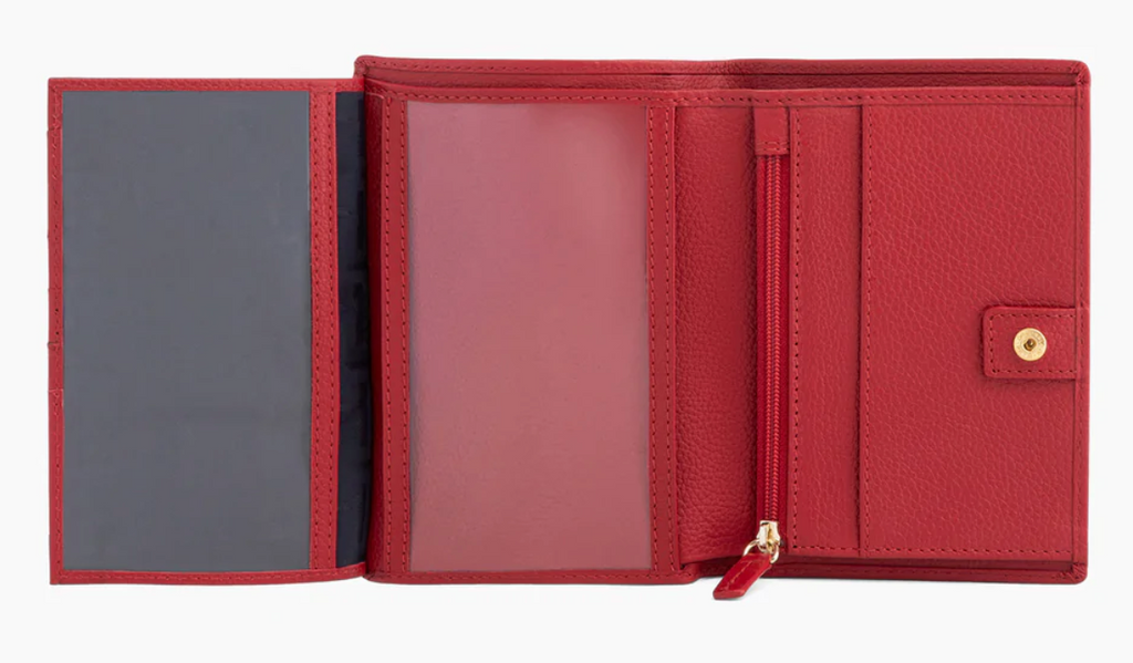 Portefeuille femme Le Tanneur en cuir grainé gamme Judith couleur rouge grenat