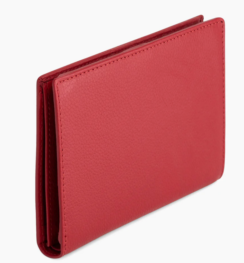 Portefeuille femme Le Tanneur en cuir grainé gamme Judith couleur rouge grenat