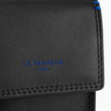 LE TANNEUR- Étui clés à rabat femme modèle Martin en cuir lisse noir