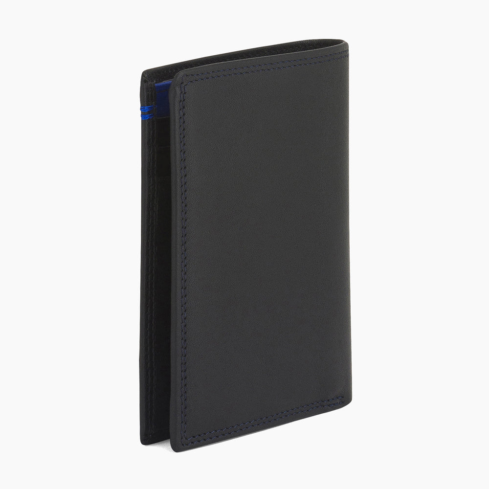 LE TANNEUR  - Portefeuille vertical homme zippé 2 volets modèle Martin en cuir lisse noir –