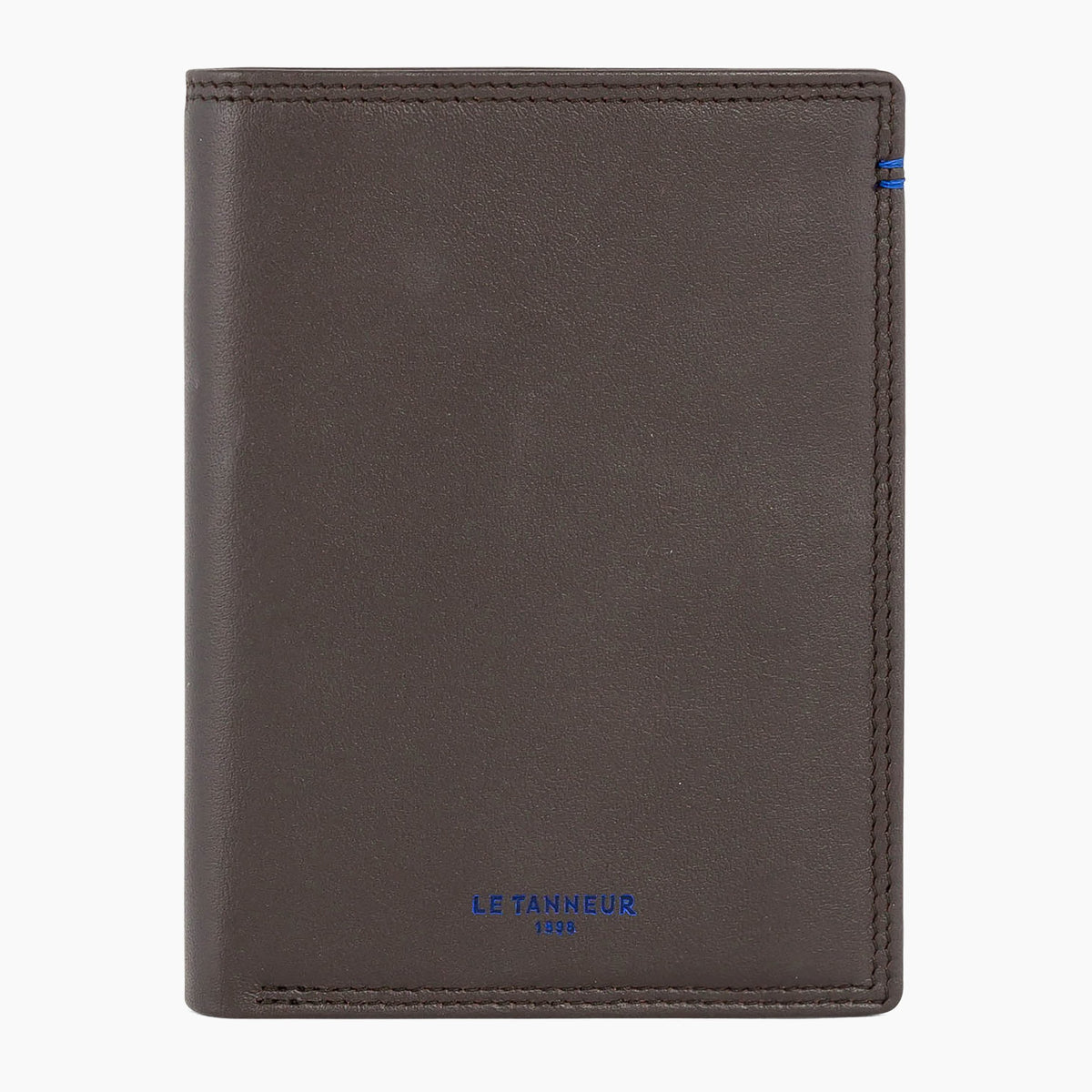 LE TANNEUR  - Portefeuille vertical homme zippé Marron