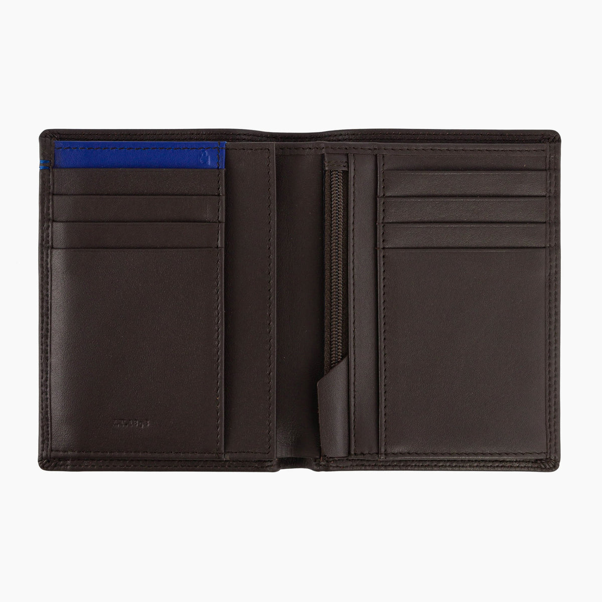 LE TANNEUR  - Portefeuille vertical homme zippé Marron