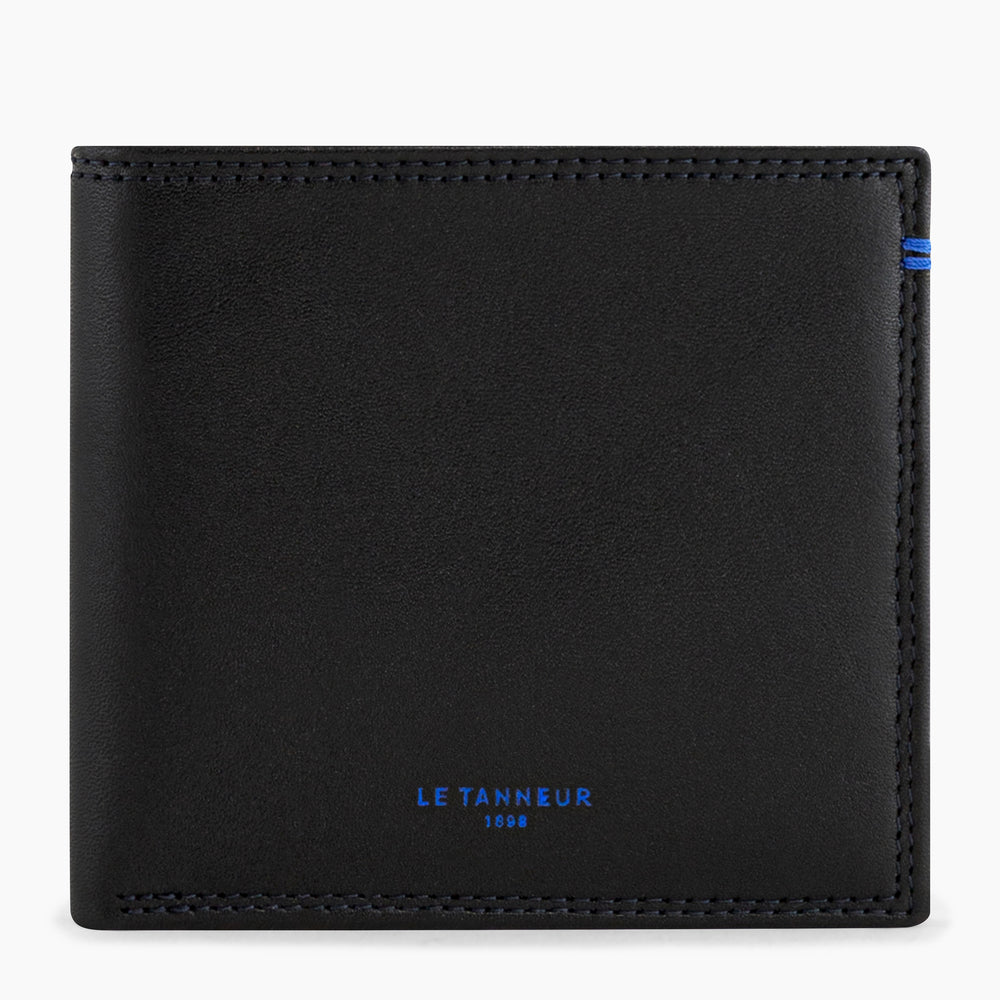 LE TANNEUR - Porte cartes homme Martin en cuir lisse noir –