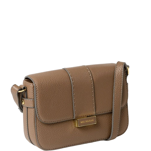 Besace en cuir taupe gamme "Toupie Romy"