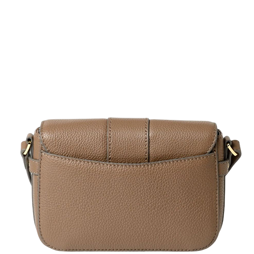 Besace en cuir taupe gamme "Toupie Romy"