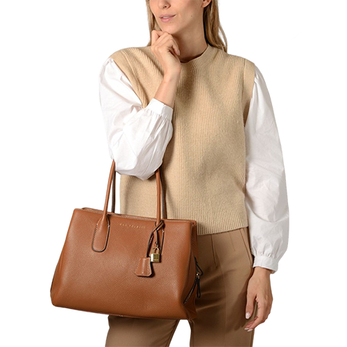 Cabas en cuir chatain gamme "Tuileries Romy"