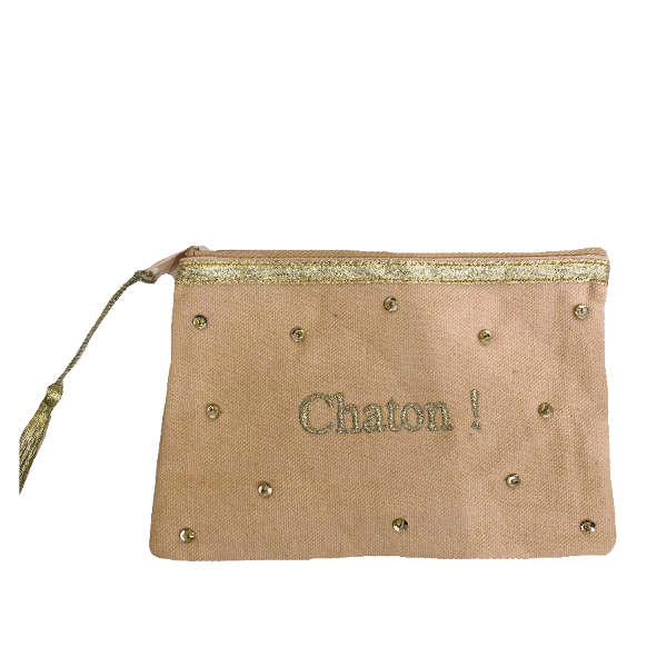 PETITE MENDIGOTE Pochette Aude Nude Chaton BAGADIE PARIS