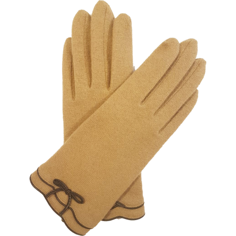 VINCENT PRADIER Gants avec noeud - Camel BAGADIE PARIS