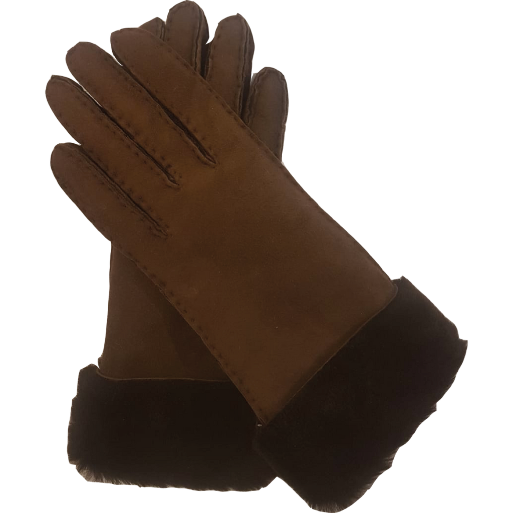 Glove Story Gants avec fourrure tactile - Brown BAGADIE PARIS