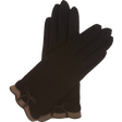 VINCENT PRADIER Gants tactile avec noeud en cuir - Brown/camel BAGADIE PARIS