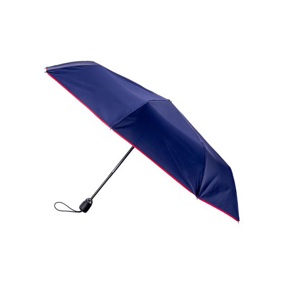 PIGANIOL - Parapluie Femme Chic Pliant Marine Finition Rouge